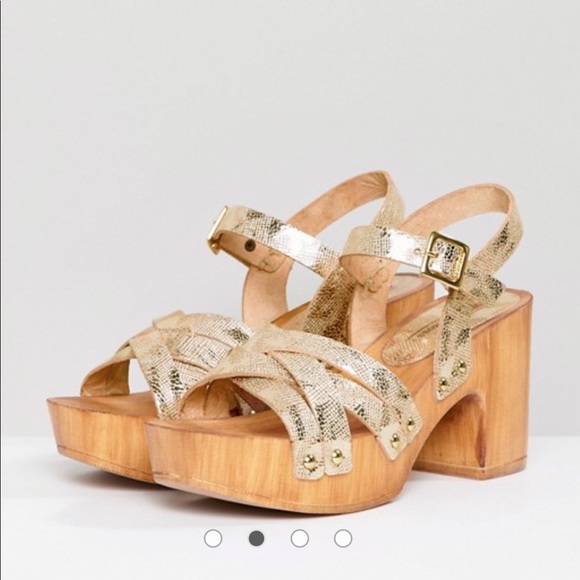 gold clog sandals